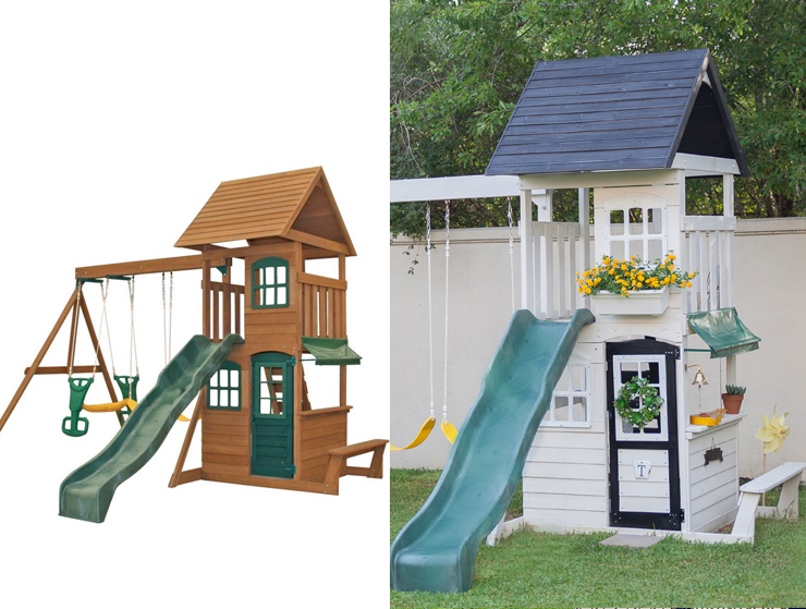 Swing set clearance with playhouse