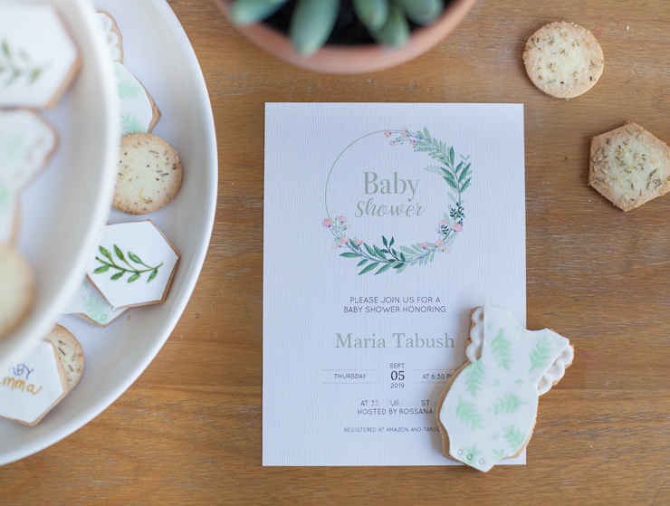 Floral greenery baby shower invitation